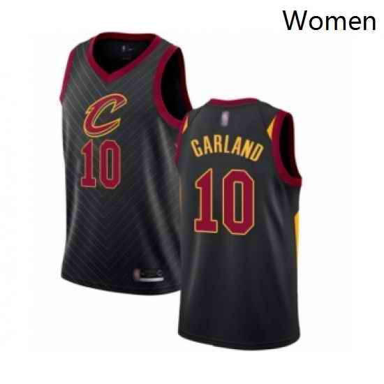 Womens Cleveland Cavaliers 10 Darius Garland Authentic Black Basketball Jersey Statement Edition